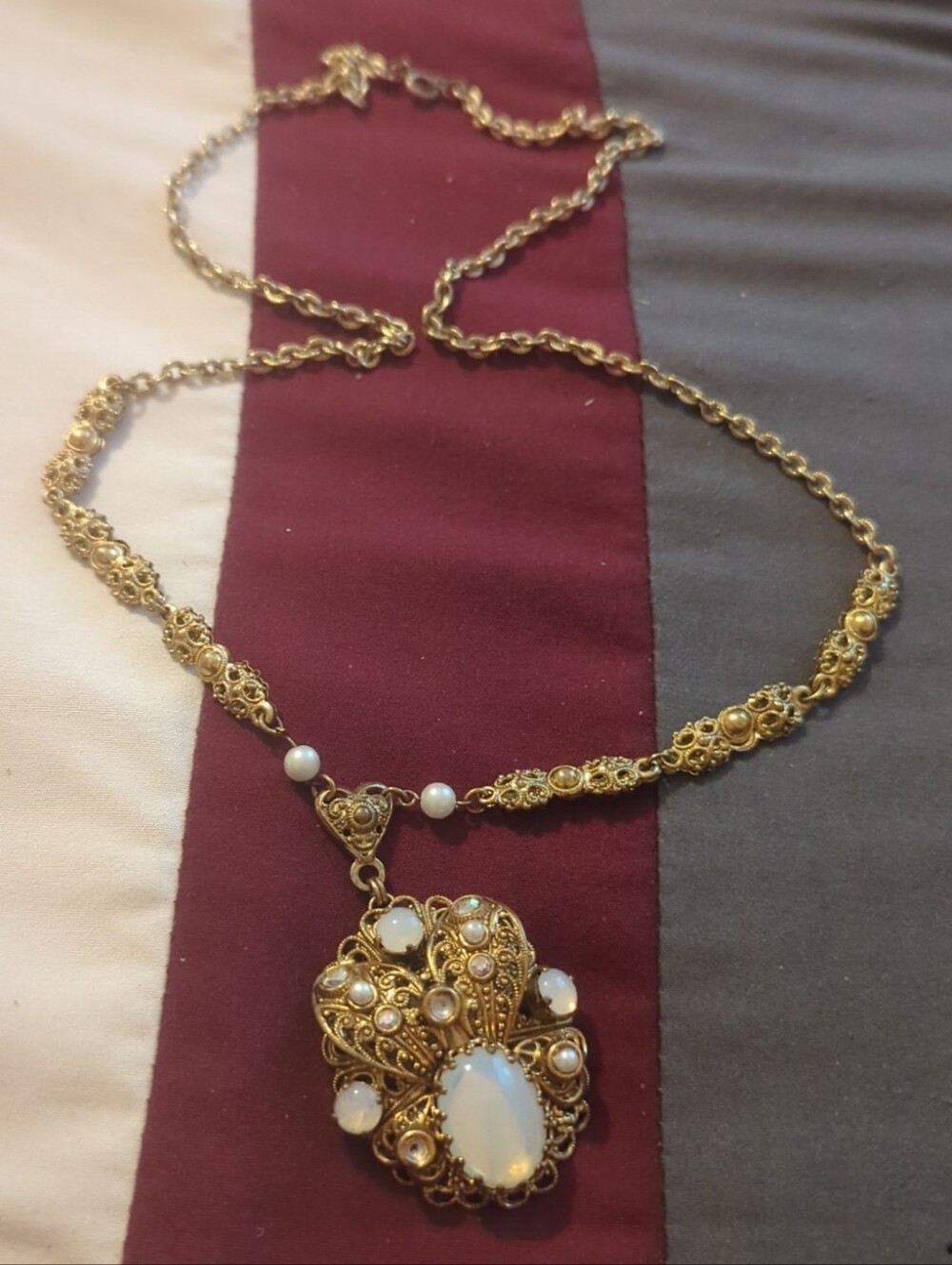 Vintage 1950s West Germany Filigree Necklace